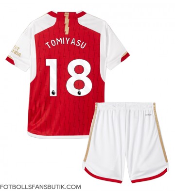 Arsenal Takehiro Tomiyasu #18 Replika Hemmatröja Barn 2023-24 Kortärmad (+ Korta byxor)